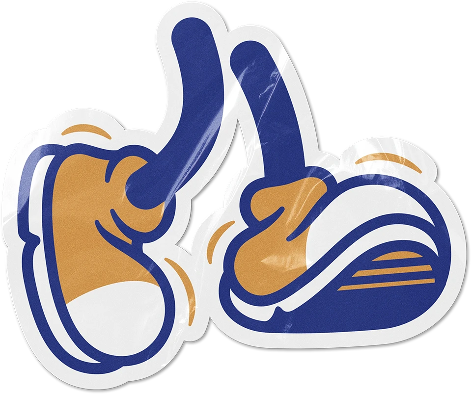 Sticker of Coffee Box happy feet illustration.